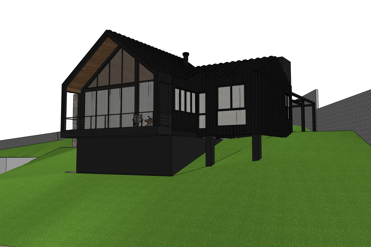Mesmo chalé na viewport do SketchUp