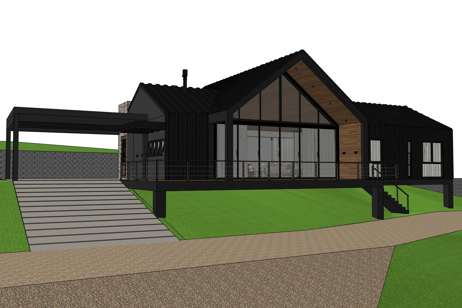 Modelo em wireframe no SketchUp