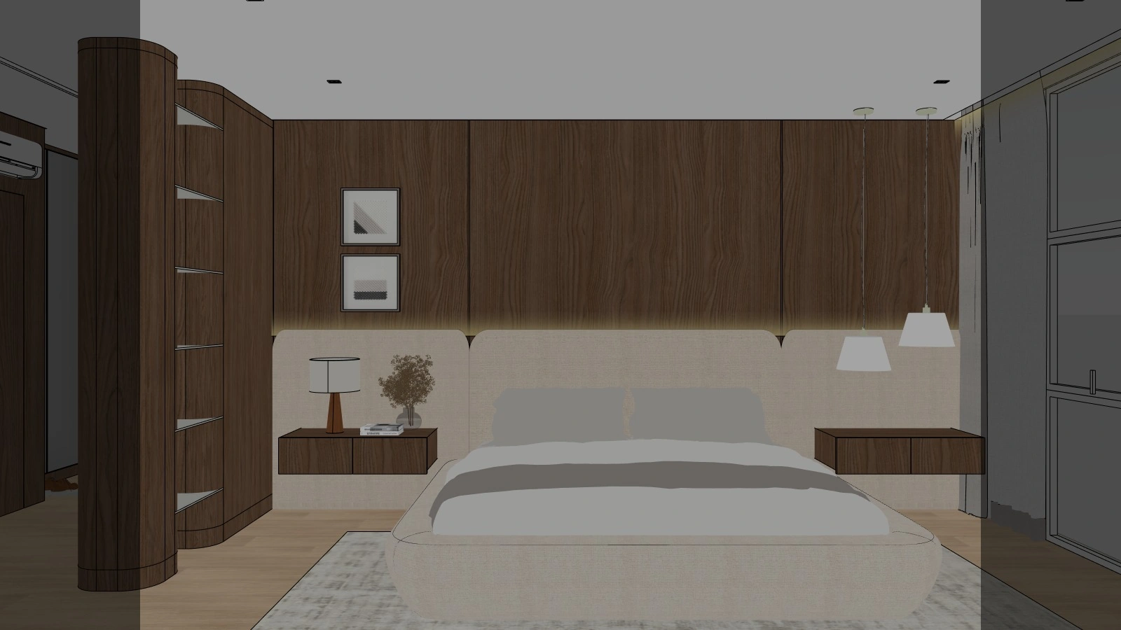 Mesmo quarto na viewport do SketchUp