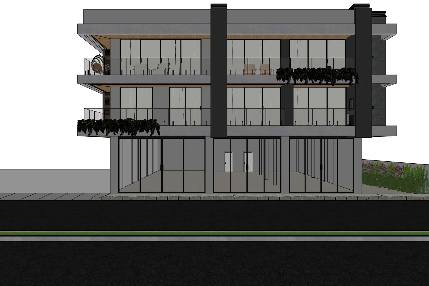 Mesmo triplex na viewport do SketchUp